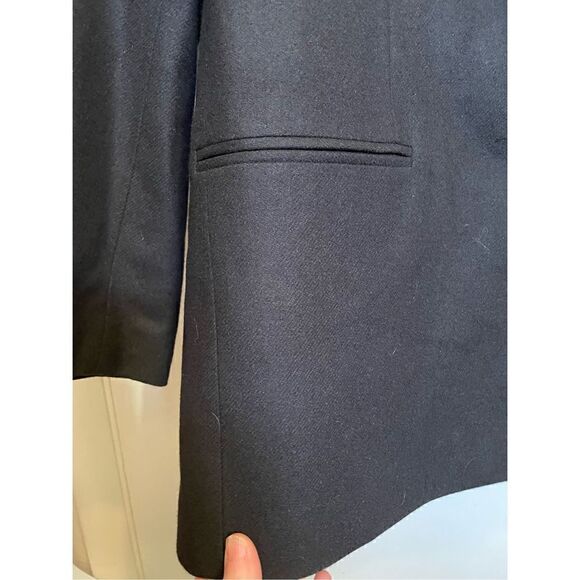 🔴 Vintage Requirements 100% Oversized Wool Blazer Black gold buttons size 18 - Picture 11 of 13